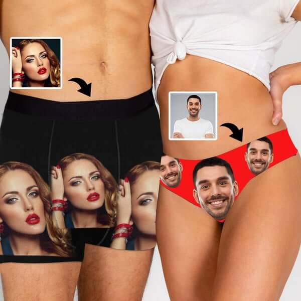 Custom Couple Matching Underwear Personalized Unique Design Gift –  mybestboxer