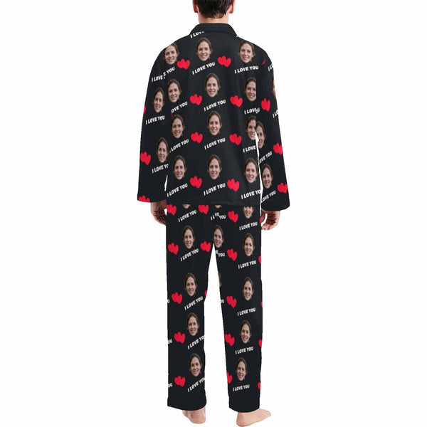 Custom Face I Love You Black Couple Matching Pajamas – mybestboxer