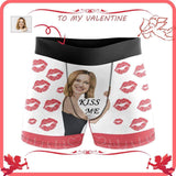 Custom Face Kiss Me Red Lips Men's All-Over Print Boxer Briefs